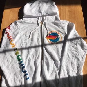 Aviator Nation Signature logo Unisex Zip Hoodie White XL